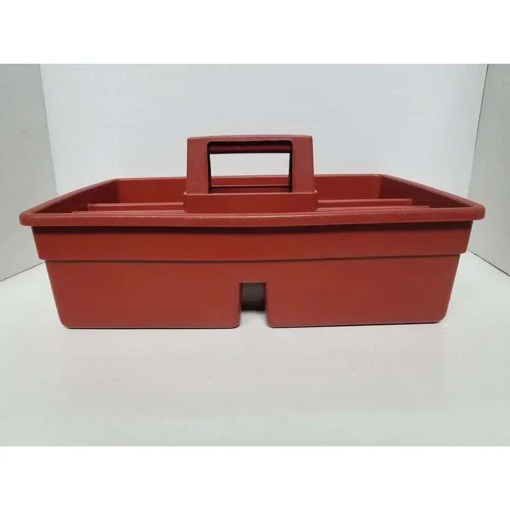 VTG Rubbermaid Burnt Orange Divided Caddy Retro Kitchen Gardening Tool Cleaning